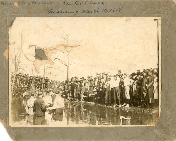 Baptizing at Exeter 1918